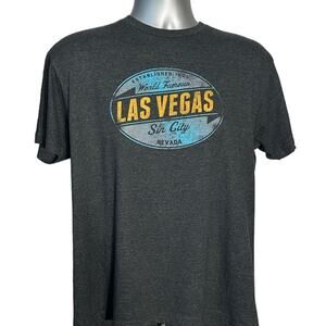 Las Vegas Dark Gray Short Sleeve Crew Neck Logo T-Shirt Size L